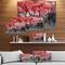 Designart - Red flower Trees Blossom - Floral Landscapes Photographic on wrapped Canvas